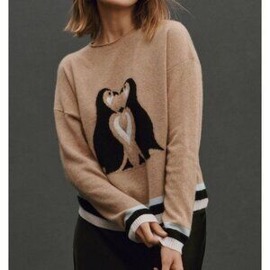Anthropologie Maeve Cute Critter Graphic Cashmere Sweater Womens M Contemporary